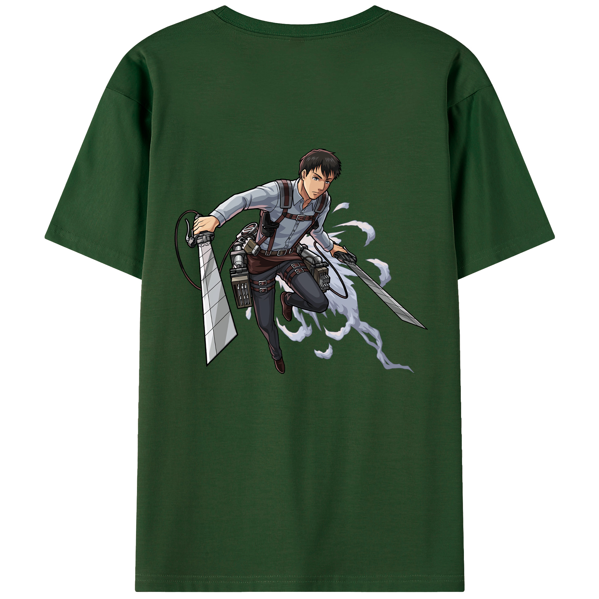 （画像用） 進撃の巨人 ベルトルト・フーバー Attack on Titan Bertholdt Hoover 綿100％半袖Tシャツ（背面プリント）